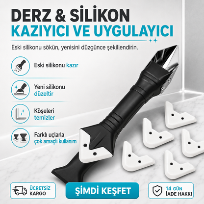 Derz Clean™ Derz & Silikon Kazıyıcı ve Uygulayıcı Seti