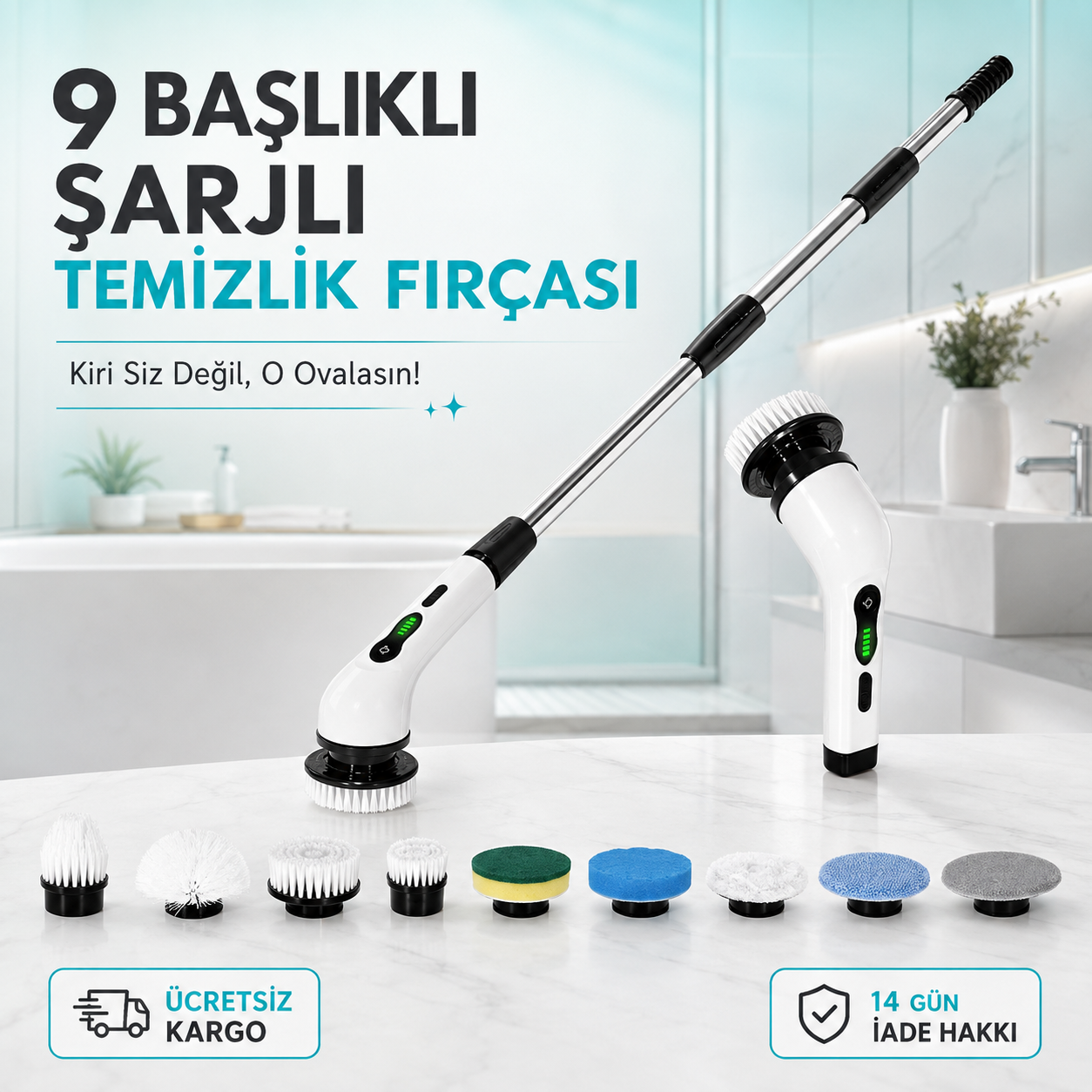 SpinnerClean Elektrikli Temizlik Fırçası