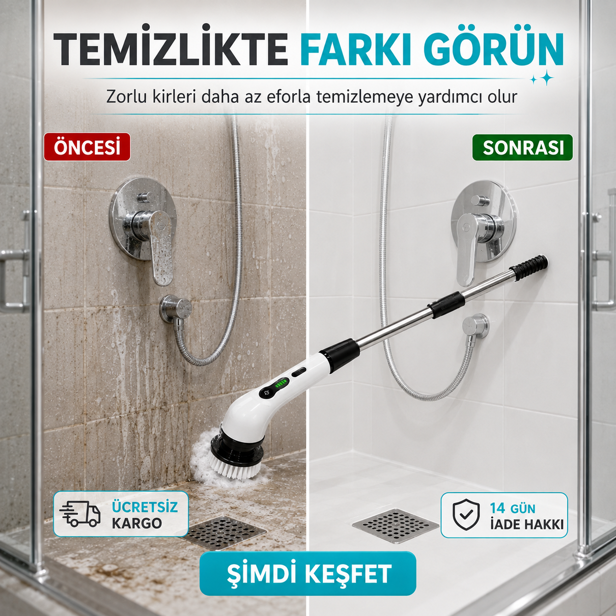 SpinnerClean Elektrikli Temizlik Fırçası